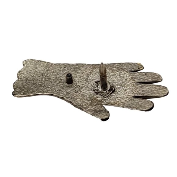 Gold Tone and Silver Tone  Heart On Hand Glove Scatter Lapel Pin Tie Tack K136 - Picture 4 of 9